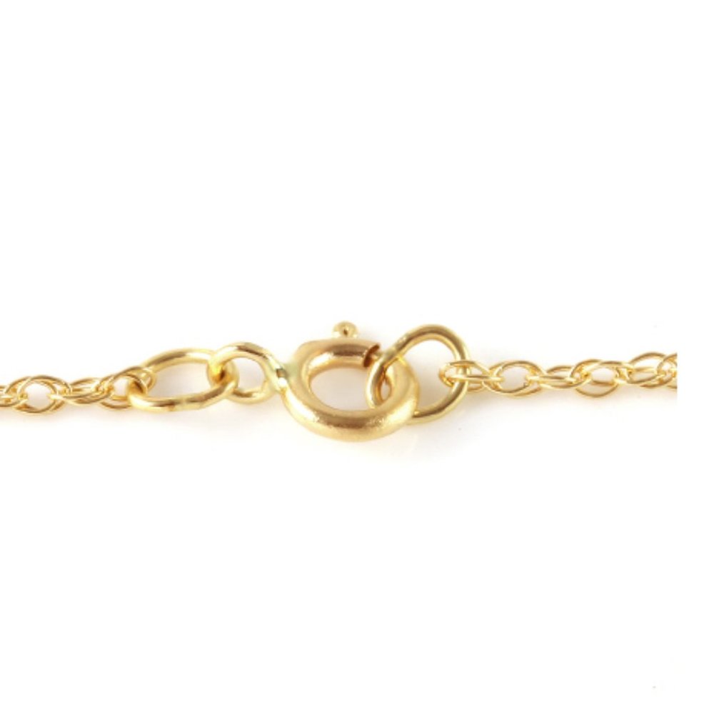 14K.  GOLD NECKLACE WITH NATURAL PEARL & PERIDOT - Picture 3 of 6